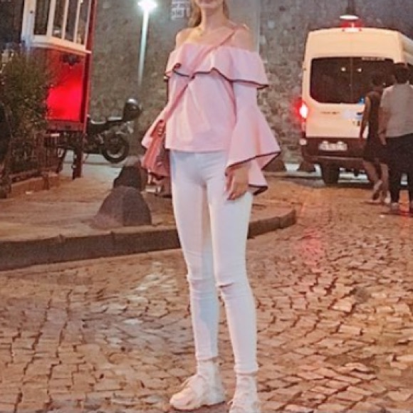 Off the shoulder poplin shirt - Picture 3 of 4